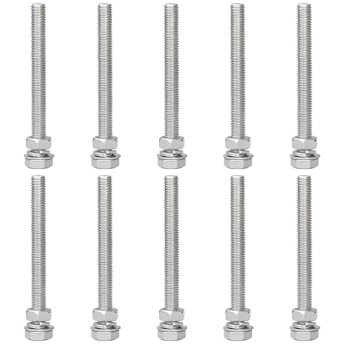 10 Sets of Stainless Steel Nuts & Bolts – Hex Machine Bolt with W...
