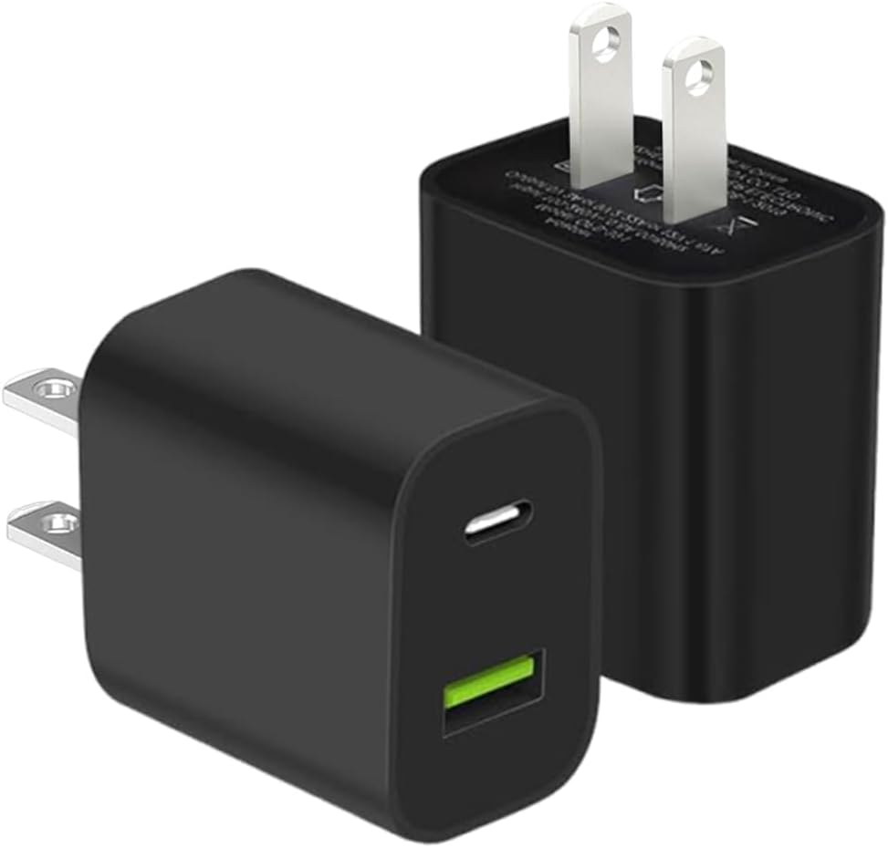 2 Pack USB C Charger Block, Dual Port Type C Wall Charger Fast Charging 20W Power Adapter Cube for iPhone 14/14 Pro/14 Pro Max/14 Plus/13/12/11, XS/XR/X, iPad, Samsung, More