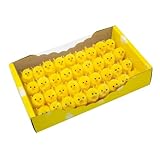 DearSun 36pcs Easter Chicks Polyester Cake Topper, Yellow 1.77'' Mini Chicks Easter Decorations for Party Decor, Basket Fillers