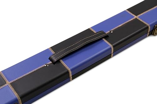 Funky Chalk Deluxe 1 Piece Wide Chequered Snooker Pool Cue Case with Plastic Ends - Holds 3 Cues (Blue) - Image 3