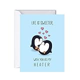 Cute Valentines Day Anniversary Card for Him Her/Boyfriend Girlfriend/Husband Wife/Penguin Birthday...