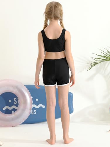 Girl's 3 Piece Bikini Bathing Suit Printed Sport Swimsuits with Shorts Cove Up Sets Teen Girl's Swimwear2