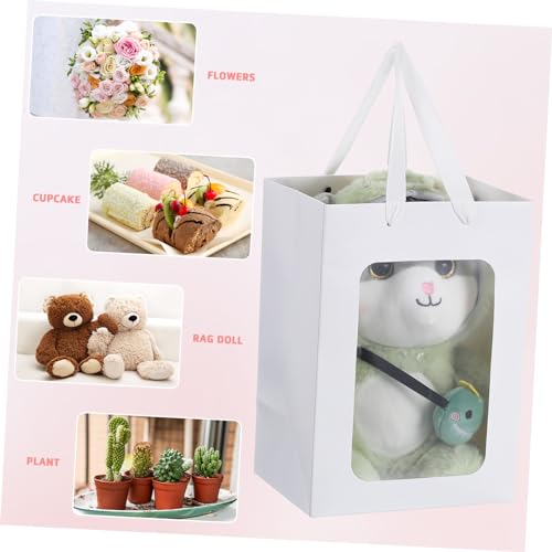 Présentoirs transparents fenêtre papier réutilisables pour fleurs emballage cadeau anniversaire
