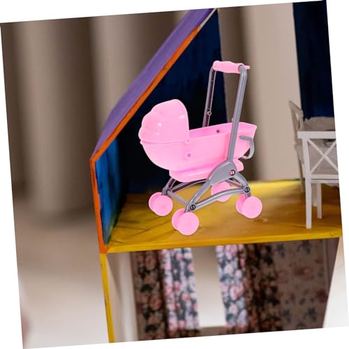 PartyKindom Puppenwagen Puppenhaus Zubehör Realistische Spielwagen Deko Kunststoff Modell für Kinderzimmer und Bastelprojekte Fördert Eltern Junge Mädchen Spielspaß – Bild 3