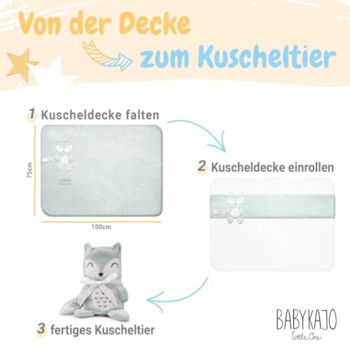 Personalisiertes 3-teiliges Baby-Kuschelset - Babydecke mit Namen, Kapuzenhandtuch, Baby Waschlappen - Personalisierte Geschenke zur Geburt.