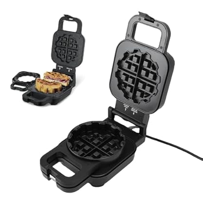 Gefüllter Waffelhersteller, Schnelles Heizung Effektives Nicht -Stick -Design Einfach zu Säubern Multifunktional Flauschiger Waffeleisen Zum Brechen (800 W) (EU -Stecker 220 V)