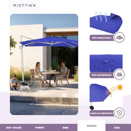 Image of Midtown Umbrellas Grande Square - 9 x 9 Ft Cantilever Umbrella