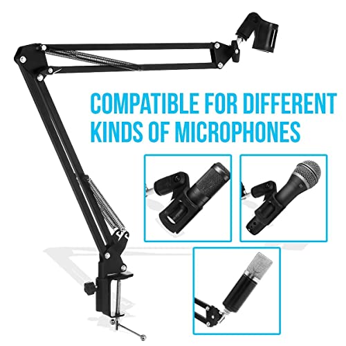 Streameye Boom Arm Mic Stand With Desktop Mount, Detachable Clip, Professional Grade Xlr Cable, Microphone Pop Filter And Cable Ties #TOP1