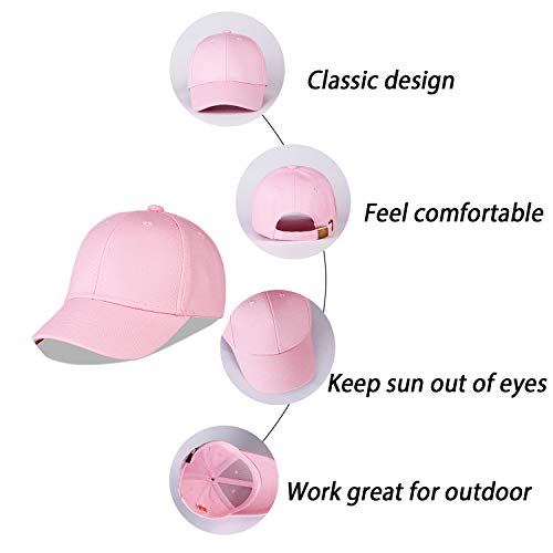 Juenier Baby Toddler Baseball Cap Adjustable Plain Hat For Girls Boys Child Kids(S-Pink) #TOP5
