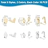 UNICRAFTALE 60Pcs 3 Style 2 Colors 304 Stainless Steel Clip-on Earring Findings Flat Round Non-Pierced Earrings Converter with Loops Ear for DIY Earring Making #2