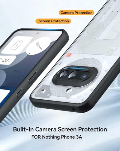 Image of VONZEE Clear Back Case Cover for Nothing Phone 3a 5G | Shockproof Design | Hard Back Cover Case for Nothing Phone 3a 5G (PC & TPU, Black)