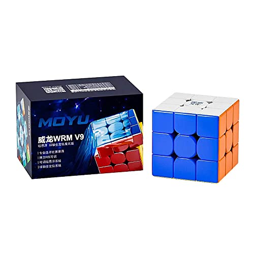 LiangCuber Moyu Weilong WRM V9 UV Flagship MagLev 3x3 Speed Cube, Ball Core Magnets Weilong WR M v9 Magnetic 3x3 Stickerless Cube (MagLev+Ball-Core (UV Coated))