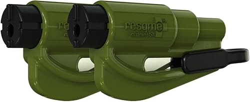 resqme Herramienta de escape de coche con llavero de emergencia original, cortador de cinturón de seguridad 2 en 1 y rompeventanas, fabricado en