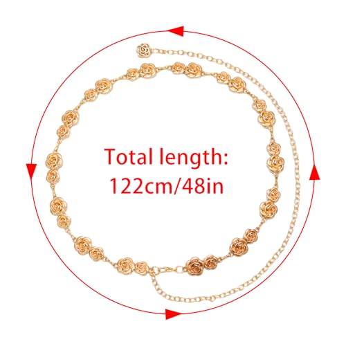 Western Metal Concho Belt for Women, Boho Cowgirl Chain Belts for Dress Jeans Country Concert2