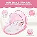 Folding Crib Net Mosquito Net for Baby – Kids Mosquito Netting Mesh Crib Canopy, Crib Blackout Cover with Shade Cover for Toddler Sleeping Outdoors, Travel Portable Baby Bed Tent, Pink, 36x22inch