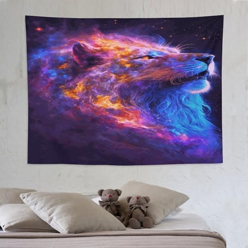 Tenture murale en tissu lion pour réchauffer l'ambiance d'une chambre
