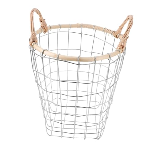 YARNOW Cesta de Almacenamiento Retro de Metal para Organizador Multifuncional de Hierro para Decoración Interior y Exterior Diseño Rústico y Espacioso para Almacenamiento de Ropa y Mantas