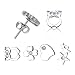 Produktbild 4 Paar Edelstahl Strass Eule/Herz/Stern/Kleeblatt Ohrstecker Ohrringe Set Schmuck Hypoallergen