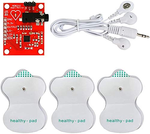 ICQUANZX Módulo ECG ICQUANZX AD8232 EKG medición pulso sensor de frecuencia cardíaca Kit EKG sensor de vigilancia para Arduino con cable Dupont.