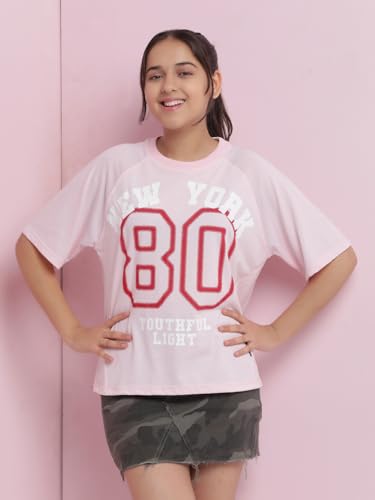 Image of Li'l Tomatoes Girls Crop T-Shirt | 100% Cotton | Graphic Printed Casual Top | Soft & Breathable Summer Wear | 9-16 Years
