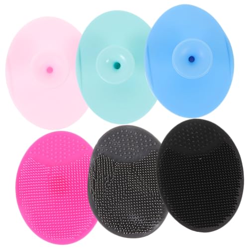 FOMIYES Face Exfoliator Brush Set 6pcs Gentle Silicon Bristles Cleansing Brush for Face Deep Clean Exfoliate