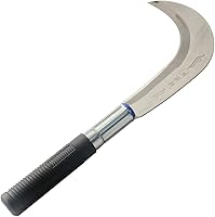 Vista 2 de Zelin Hz de hierba de acero, hoz de limpieza, hoz de deshierbe, hoja de acero al manganeso, mango de acero inoxidable, herramienta de hoz de mano