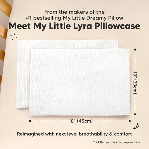 Image of KeaBabies Cotton Muslin Toddler Pillowcase 13x18 Only, 2-Pack (Soft White) | Organic Cotton Muslin Pillow Case for Kids, Girls, Boys, Small Travel Size Cover, Soft,Breathable Toddler Pillow Not Included