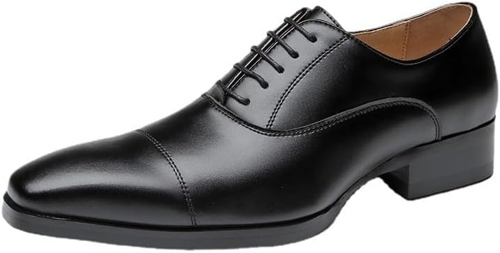 Men's Leather Shoes Formal Business Shoes Classic Lace-up Oxfords Wingtip Dress for Wedding Brown Black for Derby Shoe