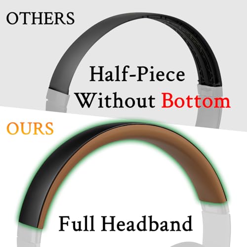 Image of SOULWIT Top+Bottom Headband Cover Kit for Beats Studio 3 & Studio 2 Wired & Wireless Headphones, Replacement Headstrap Pad Repair Part with Durable Silicone and Plastic - Studio3 Midnight Black