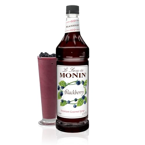 Image of Monin - Blackberry Syrup, Delicious Berry Flavored Syrup, Cocktail Syrup, Authentic Flavor Drink Mix, Simple Syrup for Iced Tea, Lemonade, Cocktails, & More, Clean Label, Gluten-Free (1 Liter)