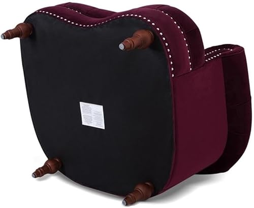 Miniatura 4 de MAKLAINE Silla de acento de madera dura Mid-Century en Borgoña Burgundy,Ash Rose,https://www.amazon.com/dp/undefined