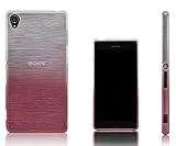 Xcessor Transition Color Flexible TPU Case for Sony Xperia Z3 with Gradient Silk Thread Texture. Transparent/Pink