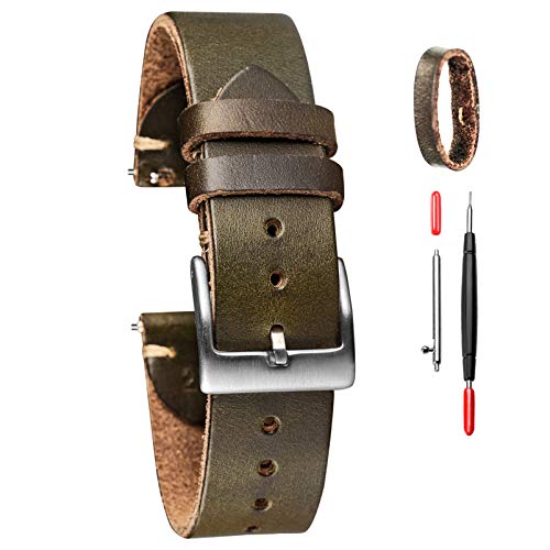 torbollo Horween Leather Watch Bands for Men,Leather Watch Strap, Quick Release Handmade Watch Strap Soft Vintage Replacement