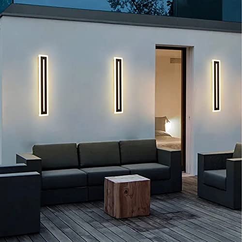Qhiuat 23.6In Outdoor Wall Sconces 18W Modern Outdoor Lights Ip65 Exterior Light Fixture White Acrylic Sconces Wall Lighting Suitable For Porch Patio Gates Garage #TOP1