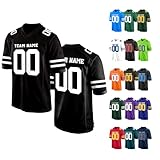 Custom Football Jersey,Custom Jersey Football Name Team Name Number,Personalized Football Jersey,Men Women Youth (Black)