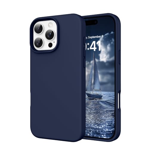 DOMAVER Case for iPhone 16 Pro Max 6.9'' Smooth Liquid Silicone Soft Gel Rubber Microfiber Lining...