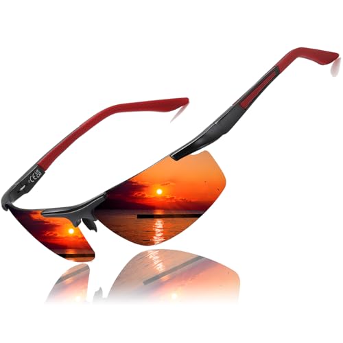 Image of Perfectmiaoxuan Sunglasses Mens Womens Polarised Pilot Classic Vintage Style Ultralight Metal frame Glasses Shades Driving Fishing UV protection