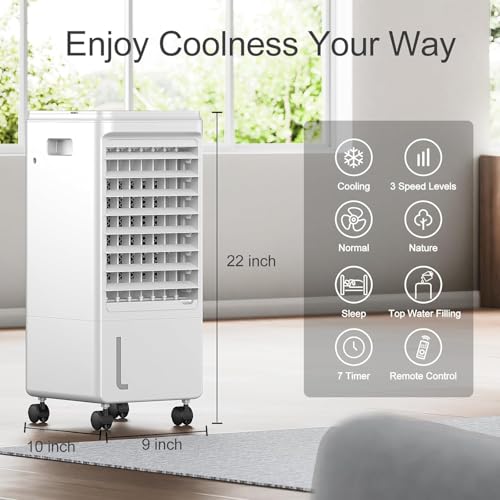 Versatile Evaporative Cooler - 3-Mode Portable AC Unit with Removable 2Gal Tank & Convenient Built-in Carrying Handle003 by AIRTHRYL - Image 4