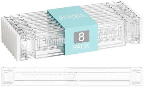Yieach 8 Pack 3.2 Inch Shallow Acrylic Drawer Dividers for Clothe...