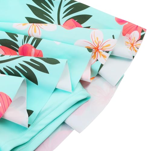 BAOHULU Girls One Piece Swimsuit Long Sleeve Bathing Suit with Skirt UPF 50+ Kids Rash Guard Beach Swimwear 3-11 Years4