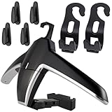 ENGYNC Car Back Seat Headrest Hanger with 6 Car Hooks for Coat, Jacket, Suit, Clothes, Purse, Handbag, Grocery Bags - Multi-Purpose Storage Holder for Automobile - Black