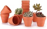 Terracotta Planter klein - aus Lehm und gebacken bei 980 □ hohen Temperatur, leicht und robust, Sukkulenten Favorite - Gekennzeichnet mit wasserdurchlässigen und atmungsaktiv, saftigsten, Kakteen, Kräutern oder einigen anderen Pflanzen kann ohne Widerstand in einer solche gedeihenkleiner Topf;Gestalten Sie mit einem Ablaufloch an der Unterseite, die viel zu rhizomatous Atmung beitragen und wirksam zu verhindern Wurzel von Fäulnis.