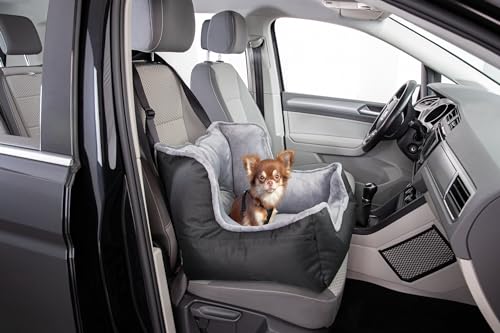TRIXIE Autositz für Hunde - auch als Reisebettchen - Befestigungsgurte für Fahrzeugsitz - Gurtdurchführung - weich gepolstert - waschbar bei 30 °C - 50 x 40 x 50 cm - 13179