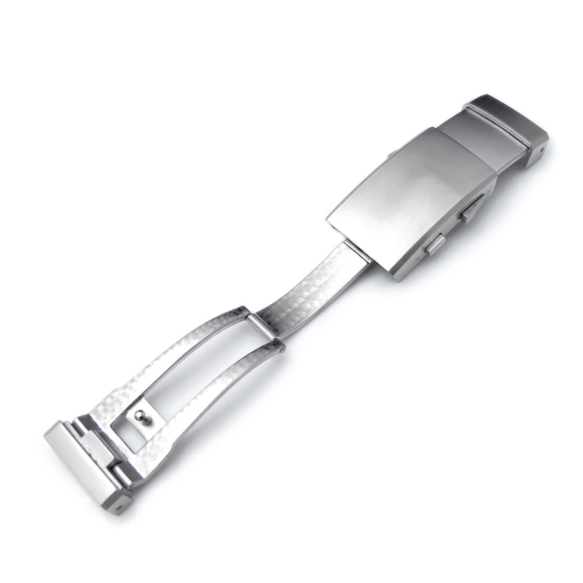 MiLTAT Fermoir de montre 18mm avec commande de bouton d'extension de plongeur