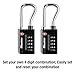 Master Lock Black Set Your Own Combination TSA Approved Luggage Lock, Travel Padlocks for Suitcases, Backpacks, Bags, 2 Pack, 4696T