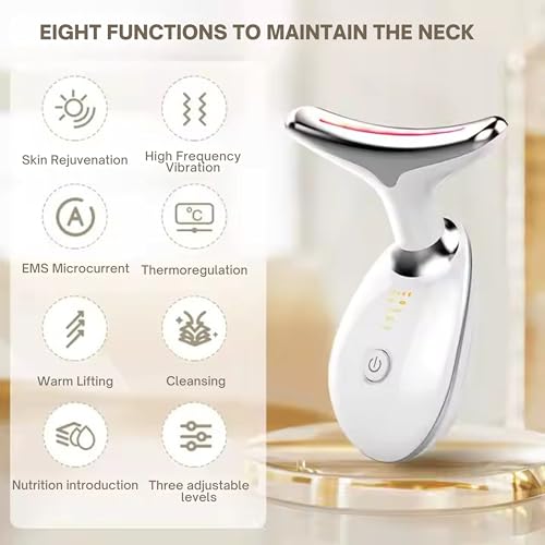 Image of Electric Face & Neck Massager Machine for Facial Lifting, Jawline Shaping, Double Chin Reduction & Skin Tightening | Red Light Therapy Facial Massage Tool for Firming & Face Care