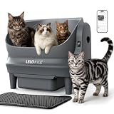 Self Cleaning Litter Box, Open Top 105L Automatic Litter Box for Multiple Cats, App Control, Safety Sensor, Anti-Pinch, Includes Mat & Liner...