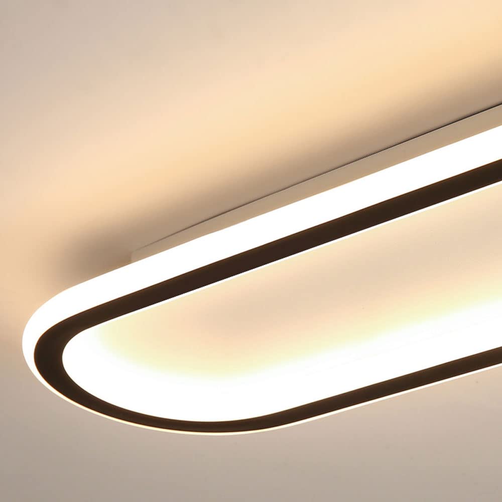 prostokątna lampa sufitowa LED do montażu podtynkowego - nowoczesny liniowy złoto-czarny design do łazienki, kuchni, jadalni, przedpokoju, biura, korytarza, werandy