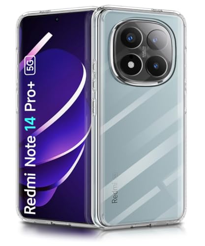 Image of WOW IMAGINE Transparent Back Cover Case for Redmi Note 14 Pro Plus 5G | Raised Bumps for Full Device & Camera Protection Shockproof TPU Silicone Back Case Mobile Cover - Transparent