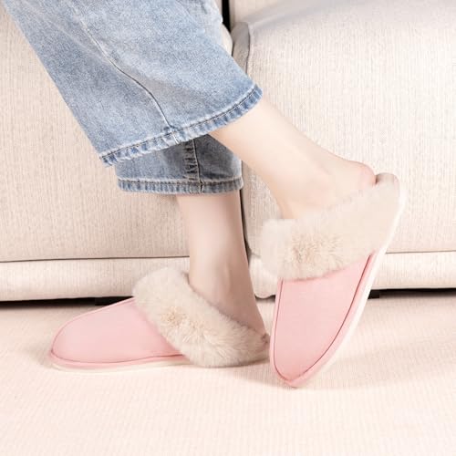 Metog Women's House Slippers Fluffy Soft Warm Slip On Bedroom Shoes Anti-Skid Cozy Plush for Indoor Outdoor2